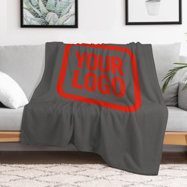 Custom Dark Gray Orange-Red Blanket