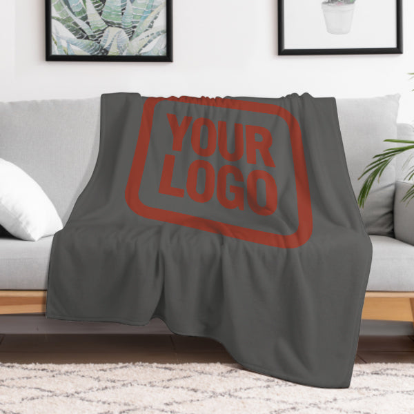 Custom Dark Gray Coral Red Blanket