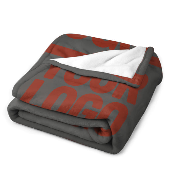Custom Dark Gray Coral Red Blanket