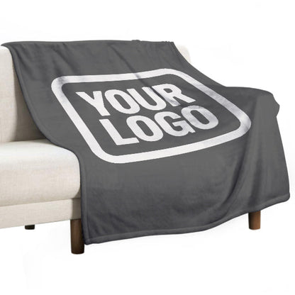 Custom Dark Gray White Blanket