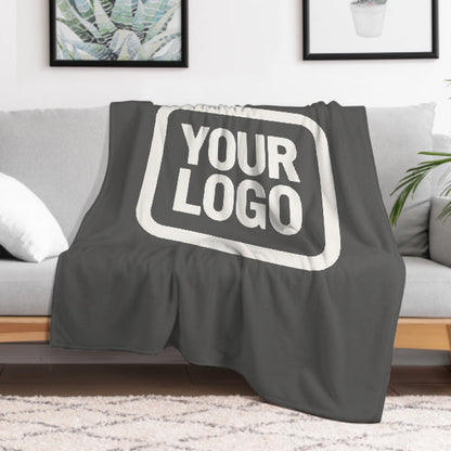 Custom Dark Gray White Blanket