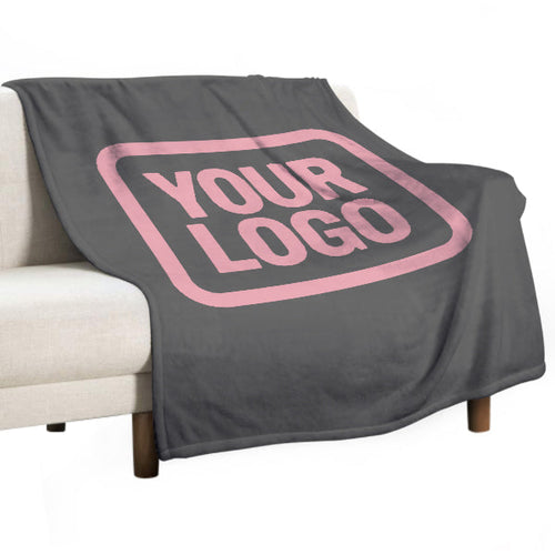 Custom Dark Gray Pink Blanket