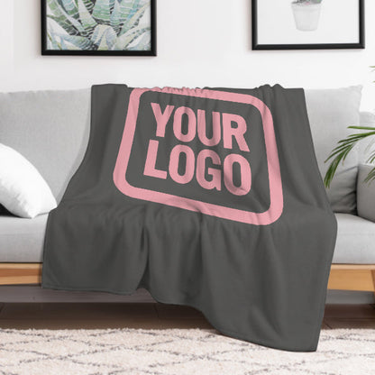 Custom Dark Gray Pink Blanket