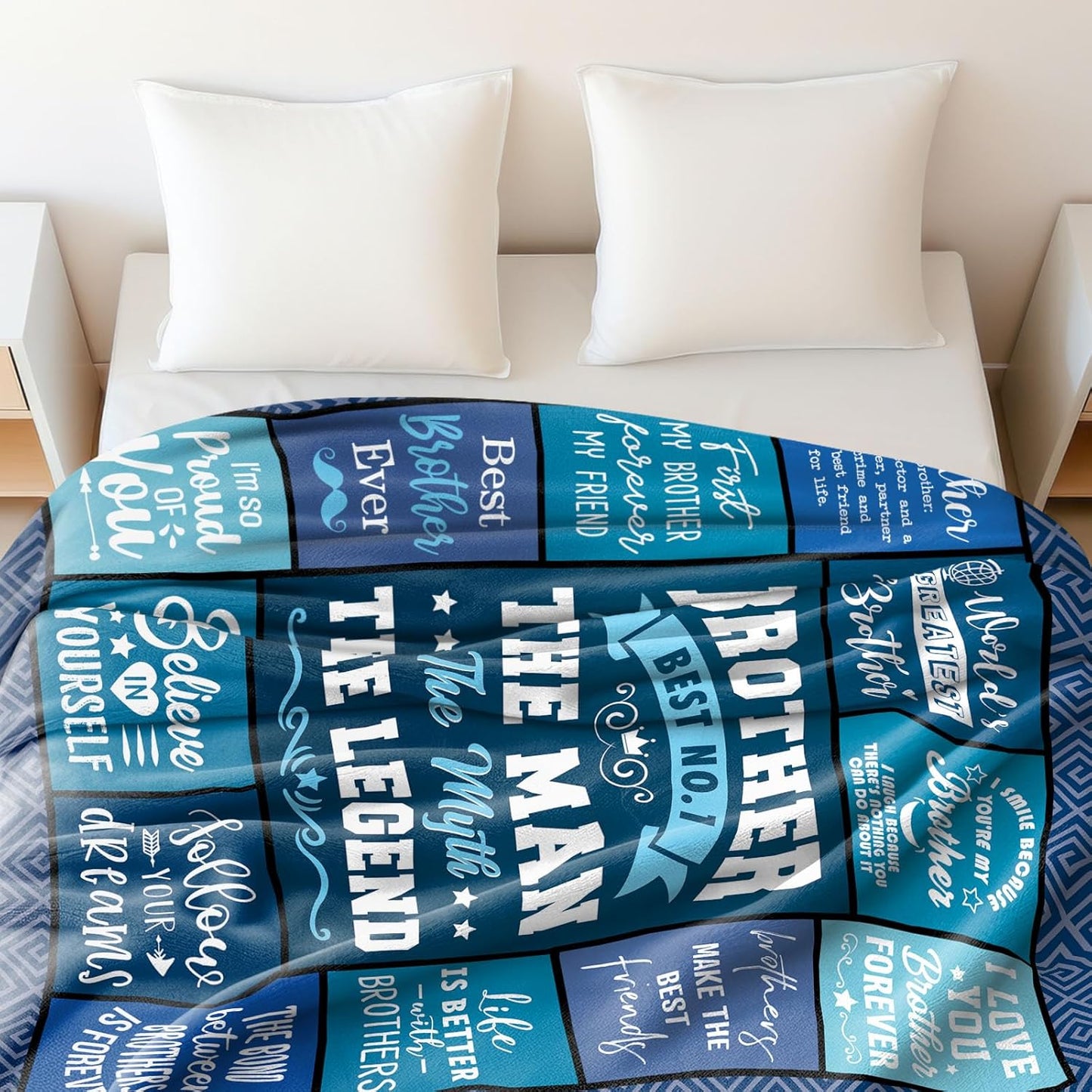 Blanket for Brother Gifts, “Brother Best No. 1 The Man The Myth The Legend”, From Sister or Family, Birthday Christmas Graduation, Inspirational