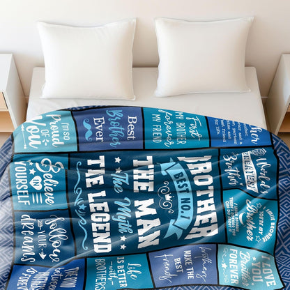 Blanket for Brother Gifts, “Brother Best No. 1 The Man The Myth The Legend”, From Sister or Family, Birthday Christmas Graduation, Inspirational