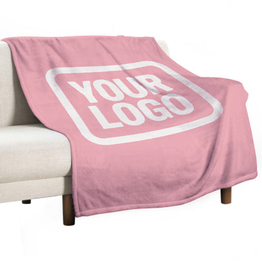 Custom Pink White Blanket