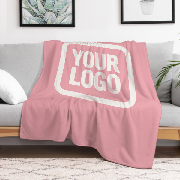 Custom Pink White Blanket