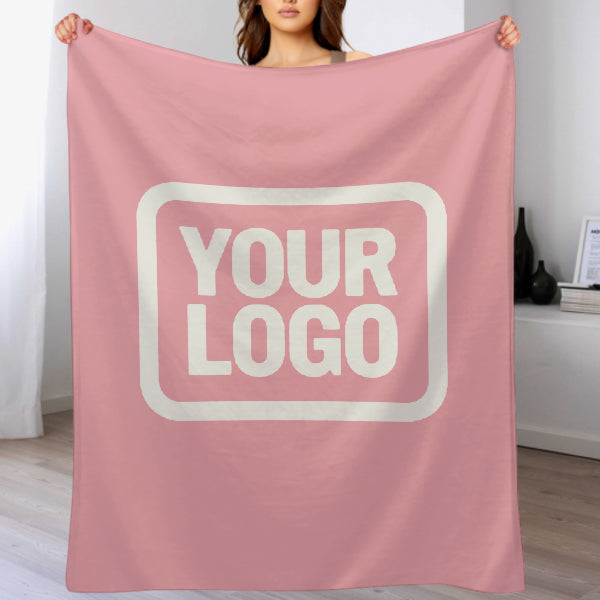 Custom Pink White Blanket
