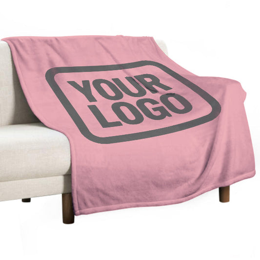 Custom Pink Dark Gray Blanket