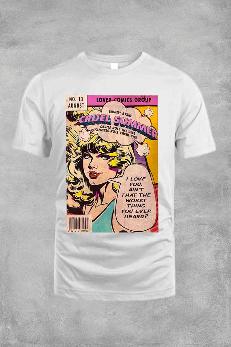 Cruel Summer Vintage Comic Taylor Swift Lover Tee For Men