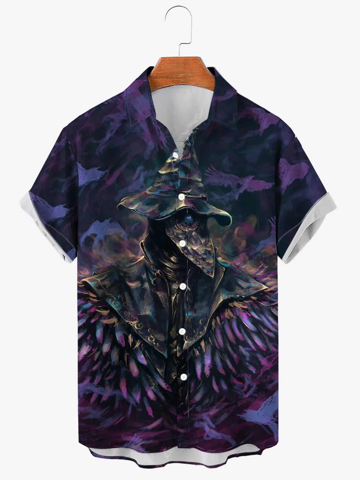 Plague Doctor Abstract Print Soft & Breathable Short Sleeve Shirt