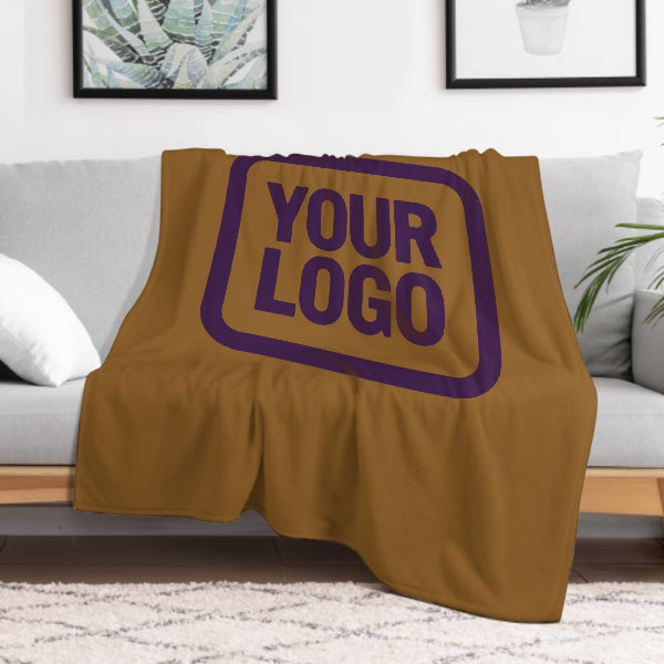 Custom Khaki Purple Blanket