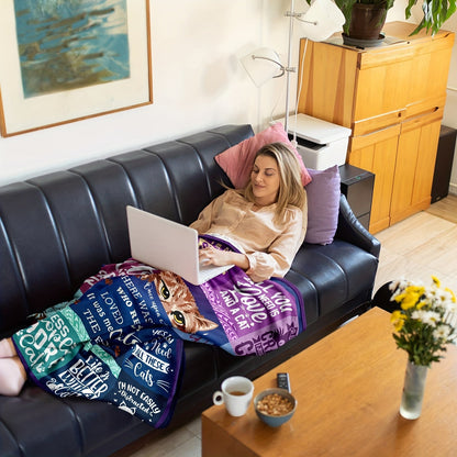 Gifts for Cat Lovers Blanket - There Was a Girl Who Really Loved Cats It Was Me The End. - From Parents, Birthday, Christmas, Everyday Encouragement, Inspirational