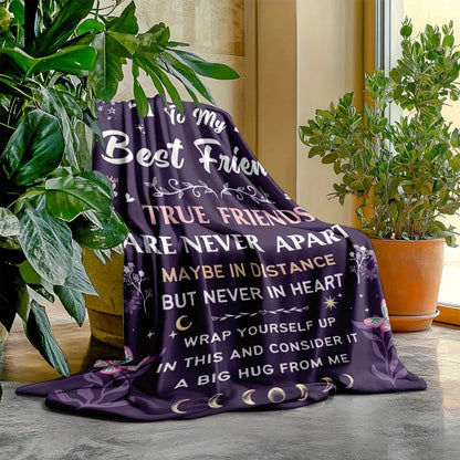 Blanket for Best Friend Gifts - True Friends Are Never Apart Maybe in Distance But Never in Heart - From Friend, Birthday, Christmas, Everyday Encouragement, Inspirational