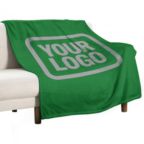 Custom Emerald Green Gray Blanket