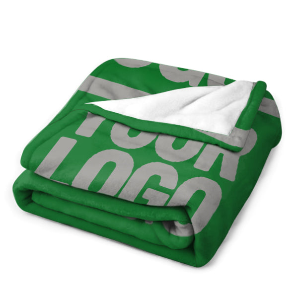 Custom Emerald Green Gray Blanket