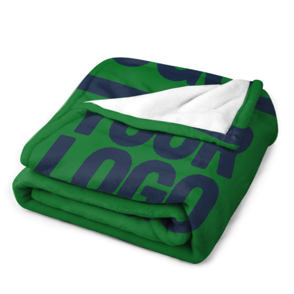 Custom Emerald Green Navy Blue Blanket