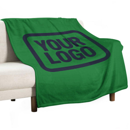 Custom Emerald Green Steel Blue Blanket