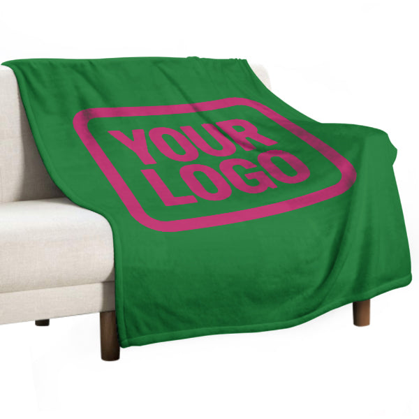 Custom Emerald Green Pink Blanket