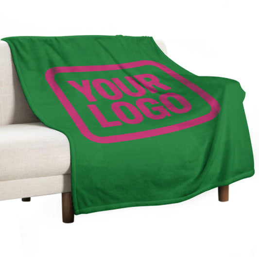 Custom Emerald Green Pink Blanket