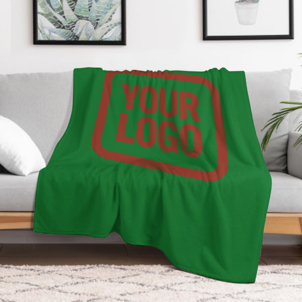 Custom Emerald Green Coral Red Blanket