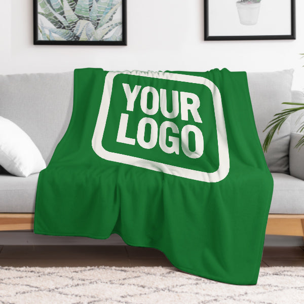 Custom Emerald Green White Blanket