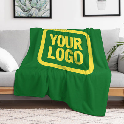 Custom Emerald Green Pale Yellow Blanket