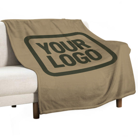 Custom Light Khaki Dark Olive Blanket