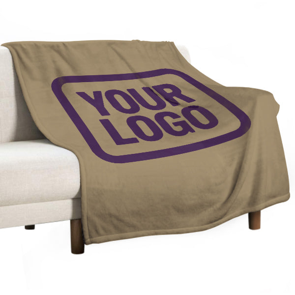 Custom Light Khaki Purple Blanket