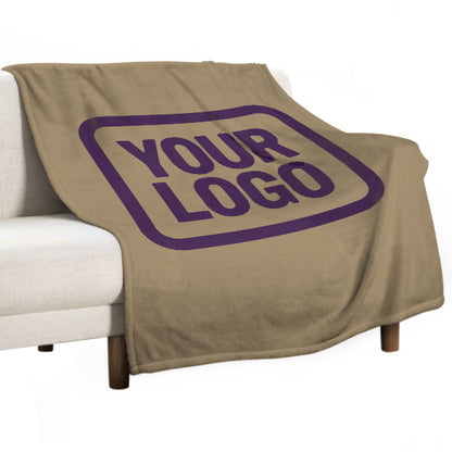 Custom Light Khaki Purple Blanket