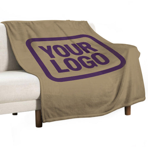 Custom Light Khaki Purple Blanket