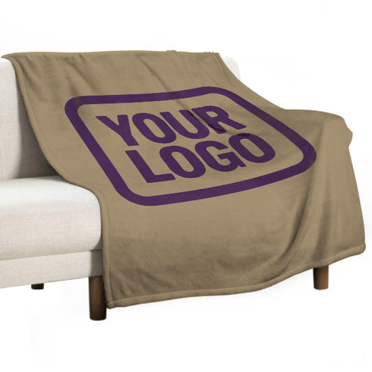 Custom Light Khaki Purple Blanket