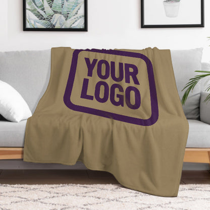 Custom Light Khaki Purple Blanket