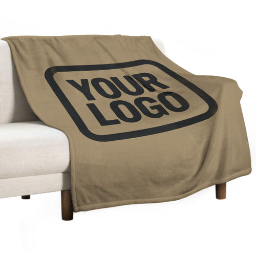Custom Light Khaki Black Blanket