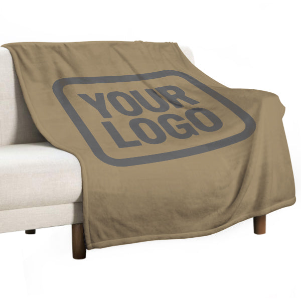 Custom Light Khaki Dark Gray Blanket