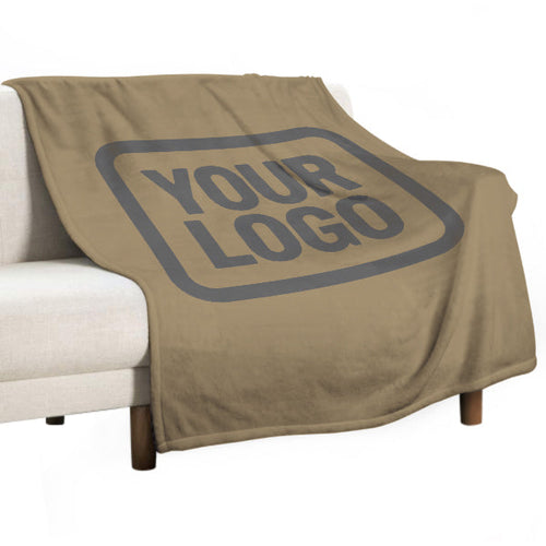Custom Light Khaki Dark Gray Blanket