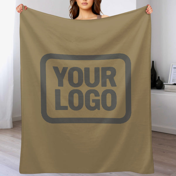 Custom Light Khaki Dark Gray Blanket