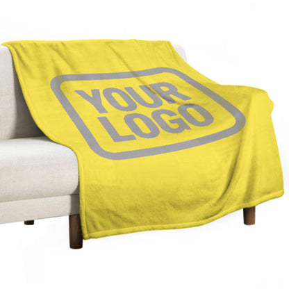 Custom Pale Yellow Gray Blanket
