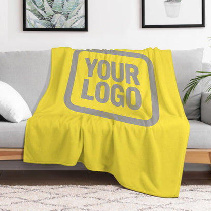 Custom Pale Yellow Gray Blanket