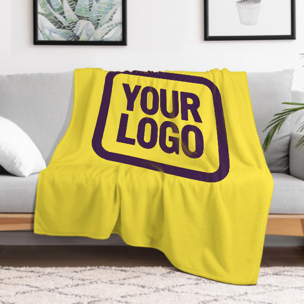 Custom Pale Yellow Purple Blanket