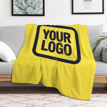 Custom Pale Yellow Steel Blue Blanket