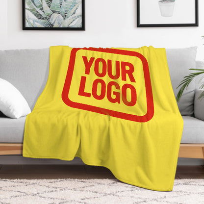 Custom Pale Yellow Orange-Red Blanket