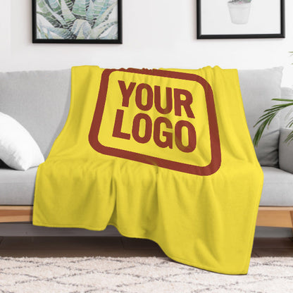 Custom Pale Yellow Coral Red Blanket