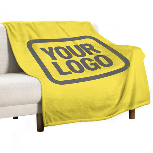 Custom Pale Yellow Dark Gray Blanket