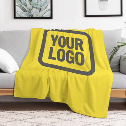 Custom Pale Yellow Dark Gray Blanket