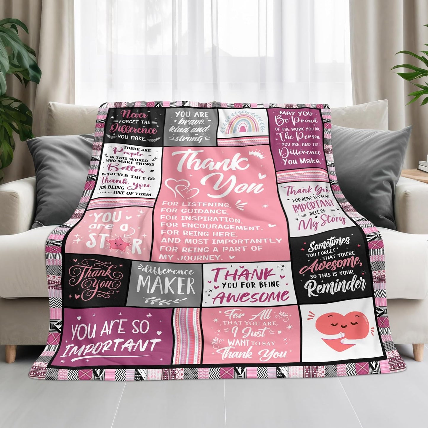 Blanket for Son Gifts, “Thank You for Listening, Guidance, Inspiration, Encouragement”, From Mom Dad, Birthday, Christmas, Inspirational