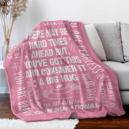 Blanket for Son Gifts, “There May Be Hard Times Ahead But, You've Got This and Consider It a Big Hug”, From Mom Dad, Birthday, Christmas, Graduation, Motivational Inspirational