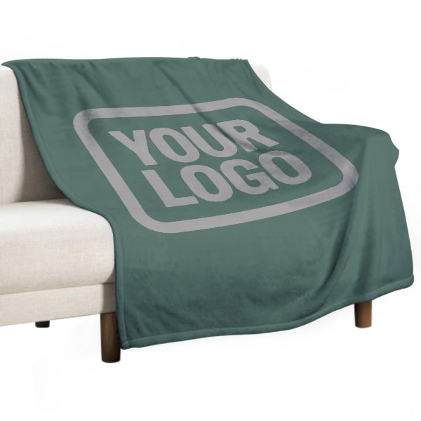 Custom Teal Gray Blanket
