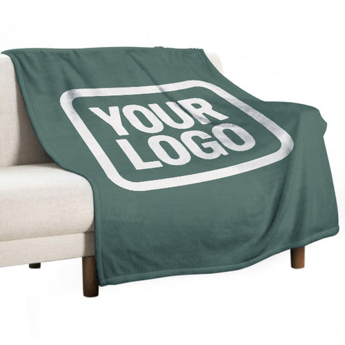 Custom Teal White Blanket