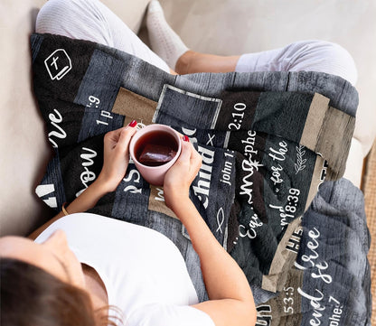 Blanket for Son Gifts, “Man of God You Are Chosen Made for a Purpose”, From Parents, Birthday, Graduation, Christmas, Inspirational